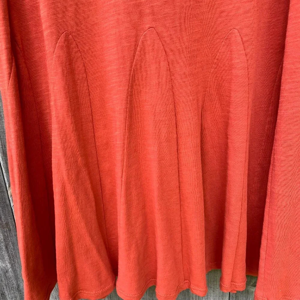 Garnet Hill Organic Pima Cotton Tank Dress Burnt Orange Scoop Neck M - Picture 6 of 8